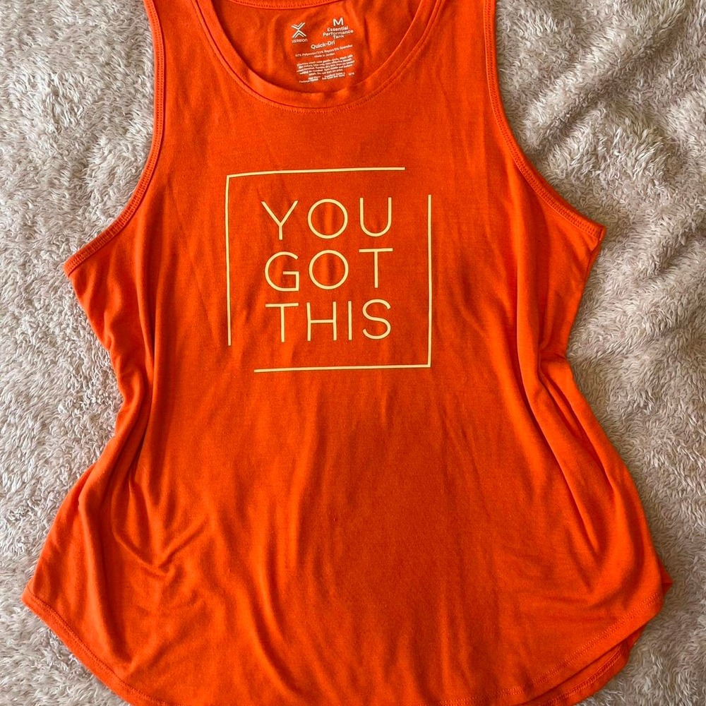 Xersion Essential Performance Tank Top Orange You Got This Graphic Womens Medium